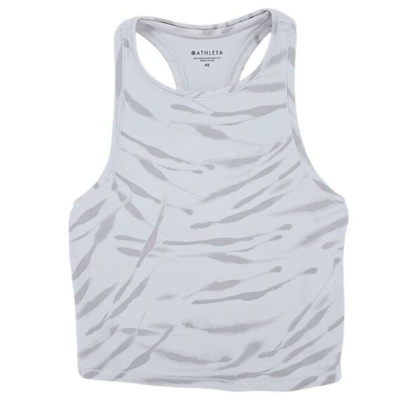 Athleta Shanti Printed Marble Crop Top Tank White XS - Picture 1 of 5